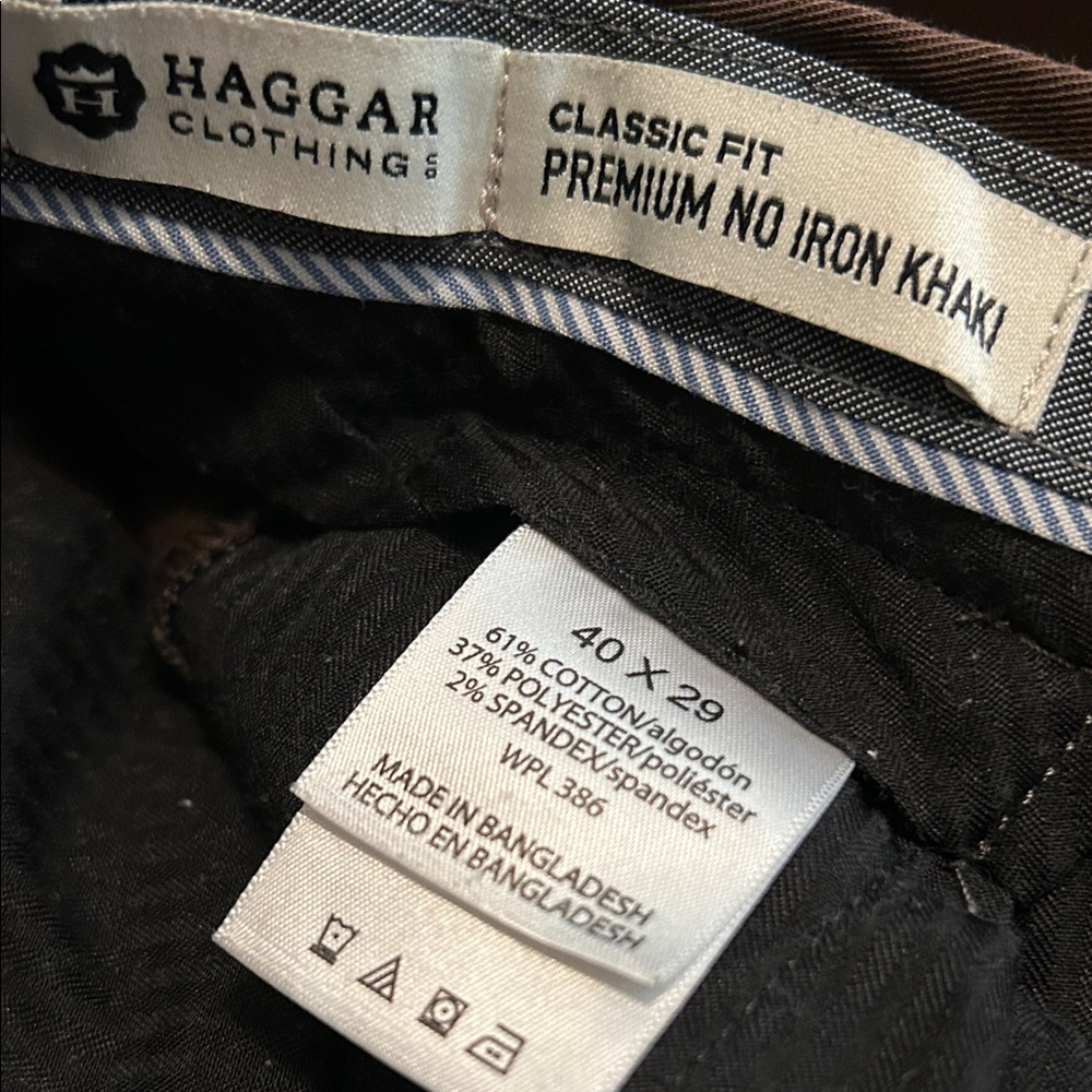 Bundle of 2 Haggar Men's Dark Brown and Tan Chinos - Picture 10 of 10